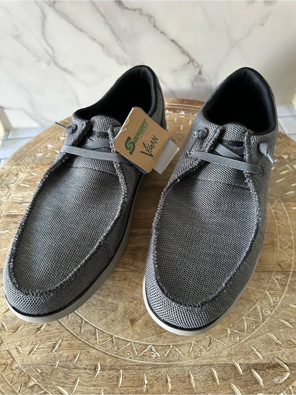 Skechers Men's 13 Slip On JAX Vegan Knitted Lace Up Memory Foam Loafer Shoes